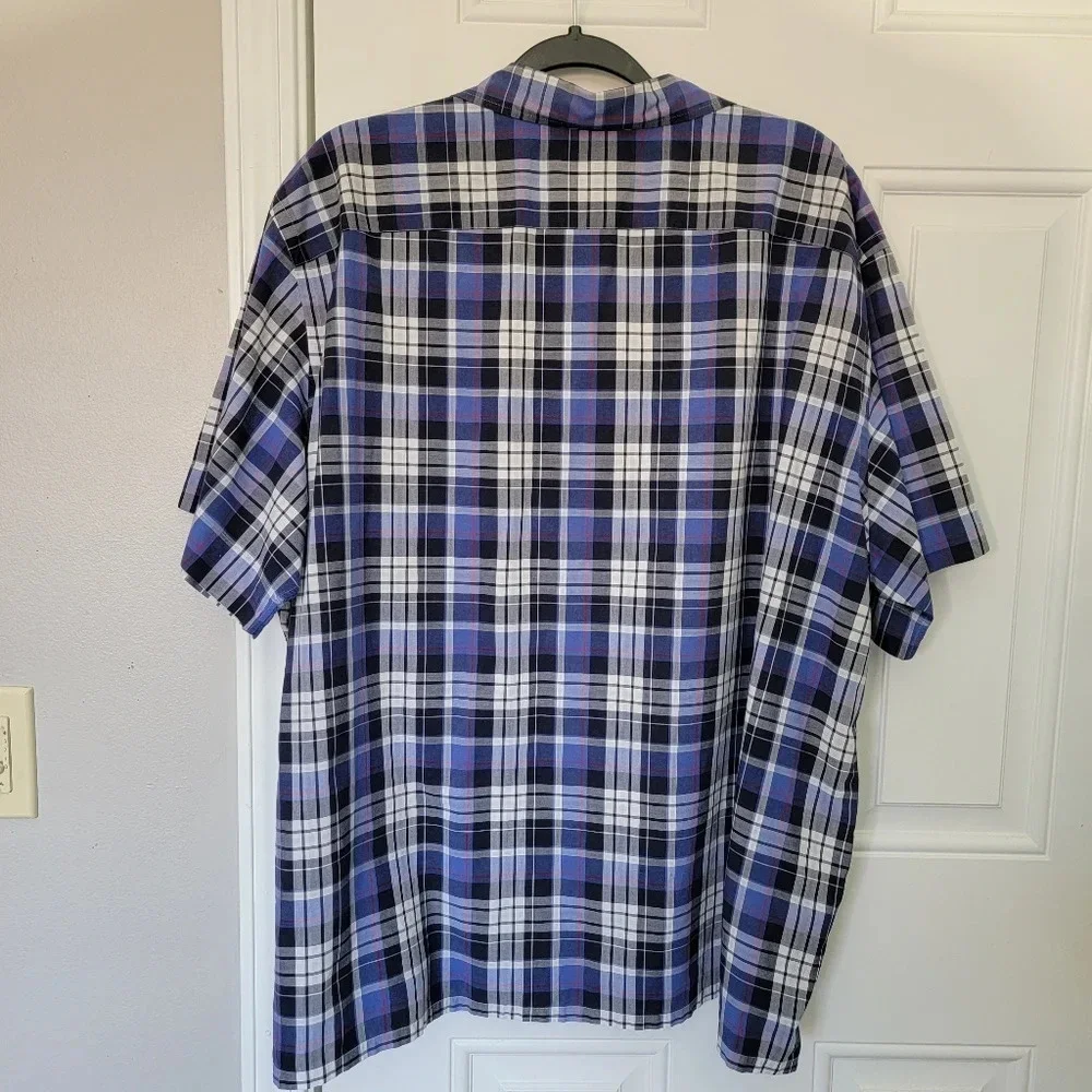 Polo Ralph Lauren Andy Camp Mens Blue Plaid Button Up Pocket Preppy Size XXL